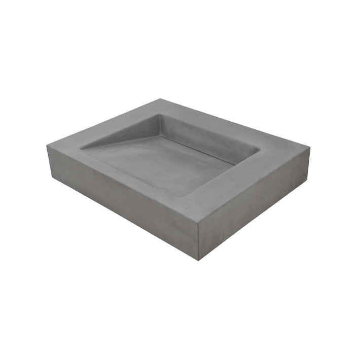 HydeConcrete Hyde Concrete Ramp 22'' Gray Concrete Rectangular Vessel Bathroom Sink Wayfair